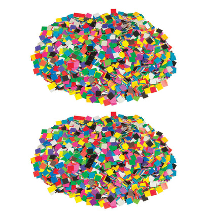 Double Color Mosaic Squares, 3/8", 10,000 Per Pack, 2 Packs - Loomini