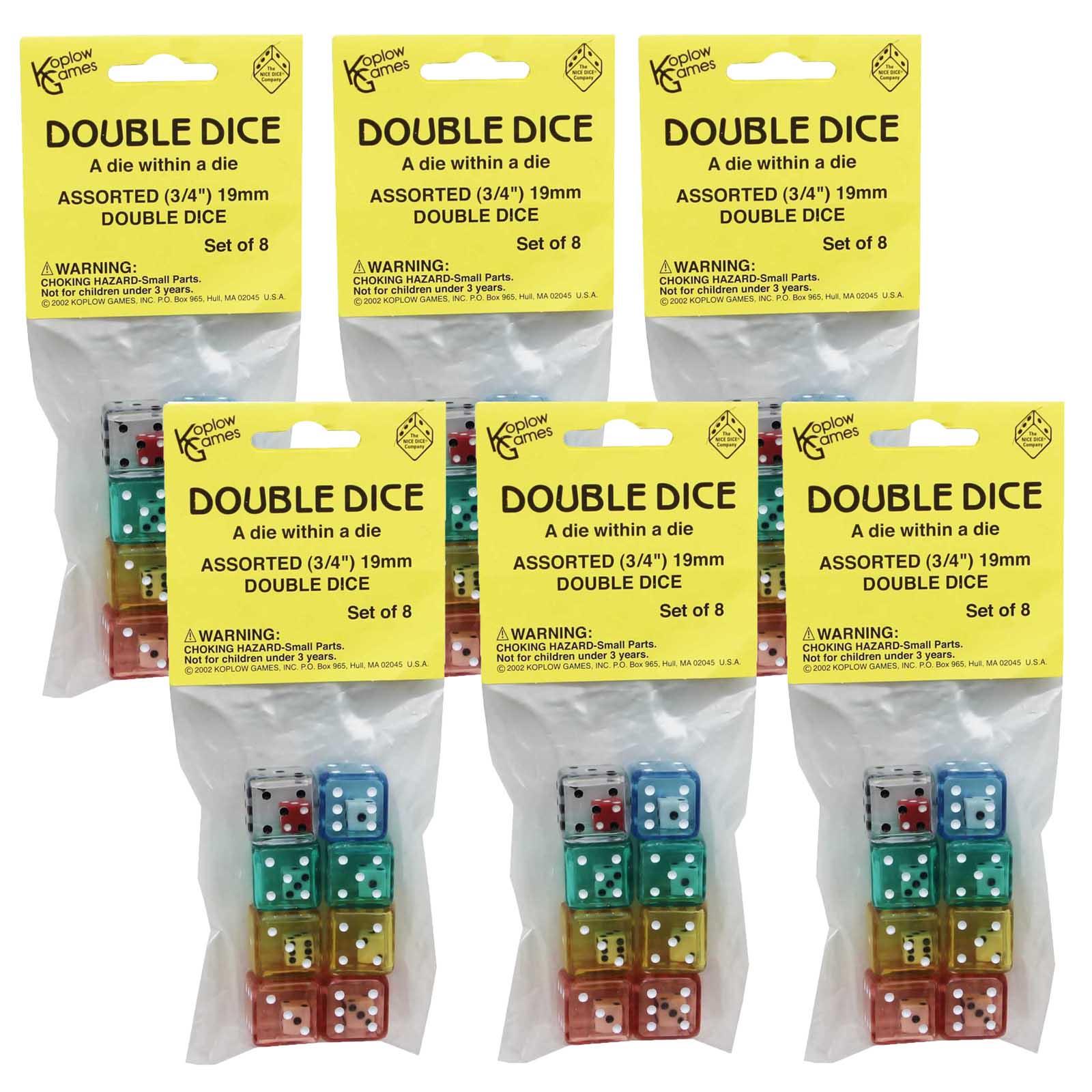 Double Dice Set, 8 Per Pack, 6 Packs - Loomini