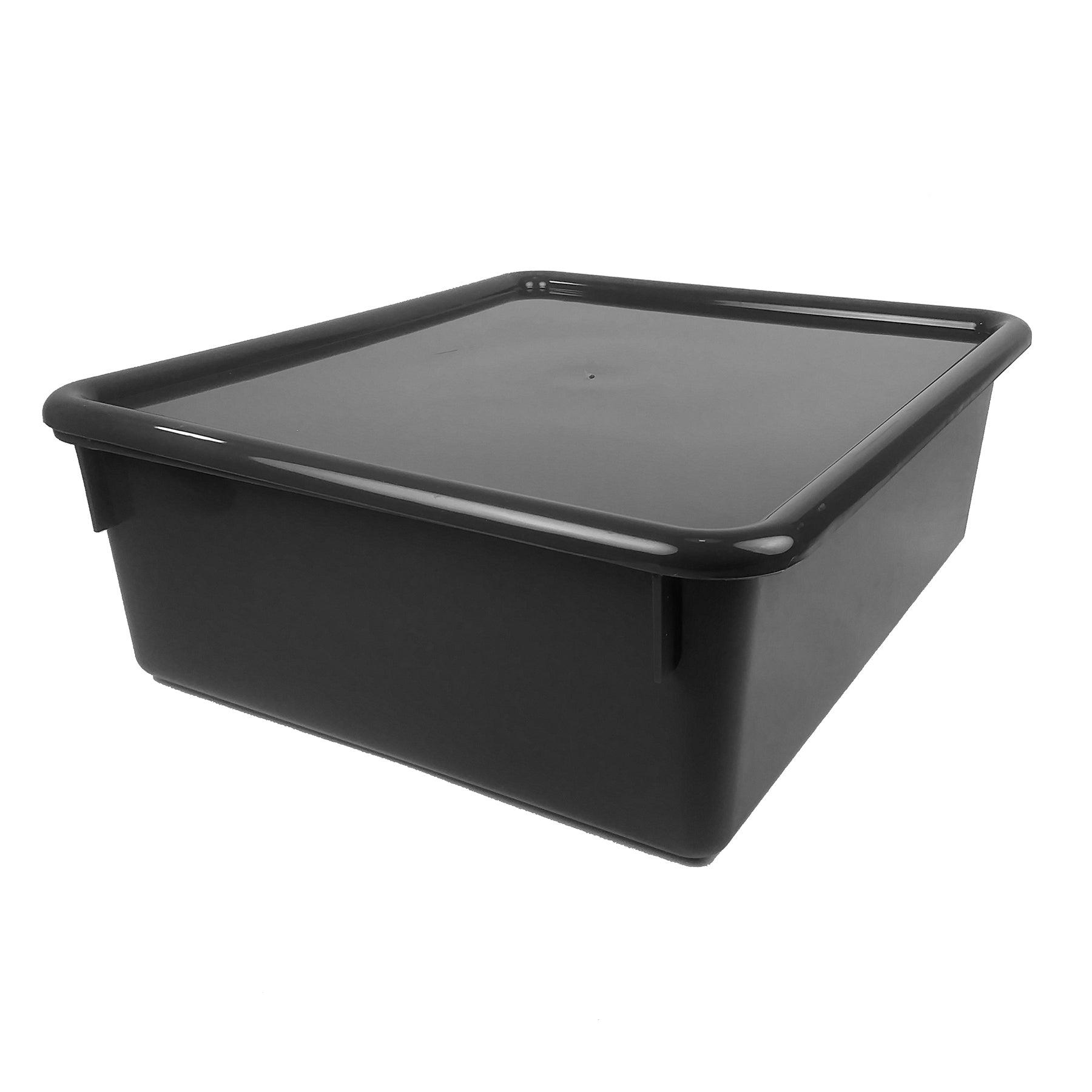 Double Stowaway® Tray with Lid, Black - Loomini