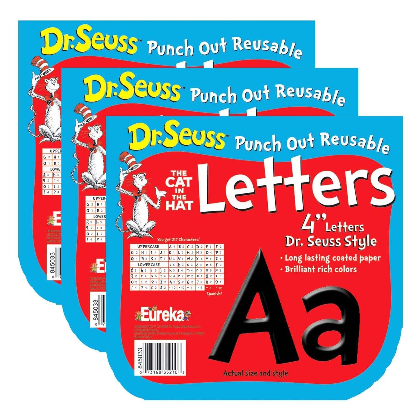 Dr. Seuss™ Black Deco 4" Letters, 217 Per Pack, 3 Packs - Loomini