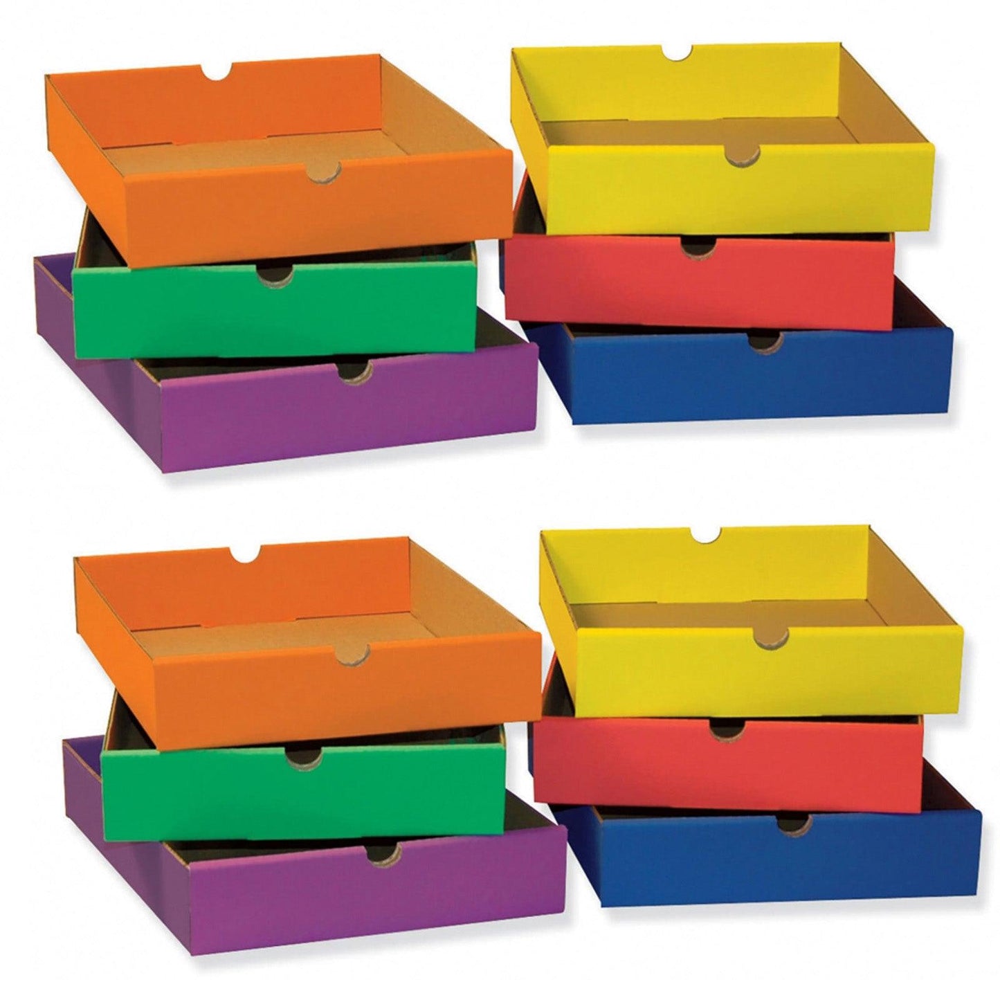 Drawers for 6-Shelf Organizer, 6 Assorted Colors, 2-1/2"H x 10-1/4"W x 13-1/4"D, 6 Drawers Per Set, 2 Sets - Loomini
