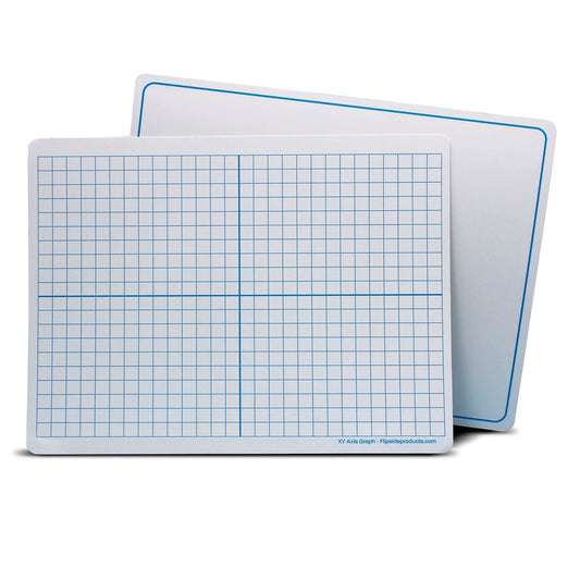 Dry Erase Learning Mat, Two-Sided XY Axis/Plain, 9" x 12", Pack of 12 - Loomini