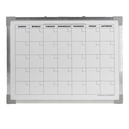 Dry Erase Magnetic Aluminum Framed Calendar, 18" x 24" - Loomini