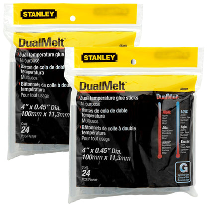 Dual Temperature Glue Sticks, 7/16 in x 4 in, 24 Per Pack, 2 Packs - Loomini