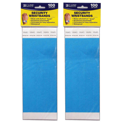 DuPont™ Tyvek® Security Wristbands, Blue, 100 Per Pack, 2 Packs - Loomini