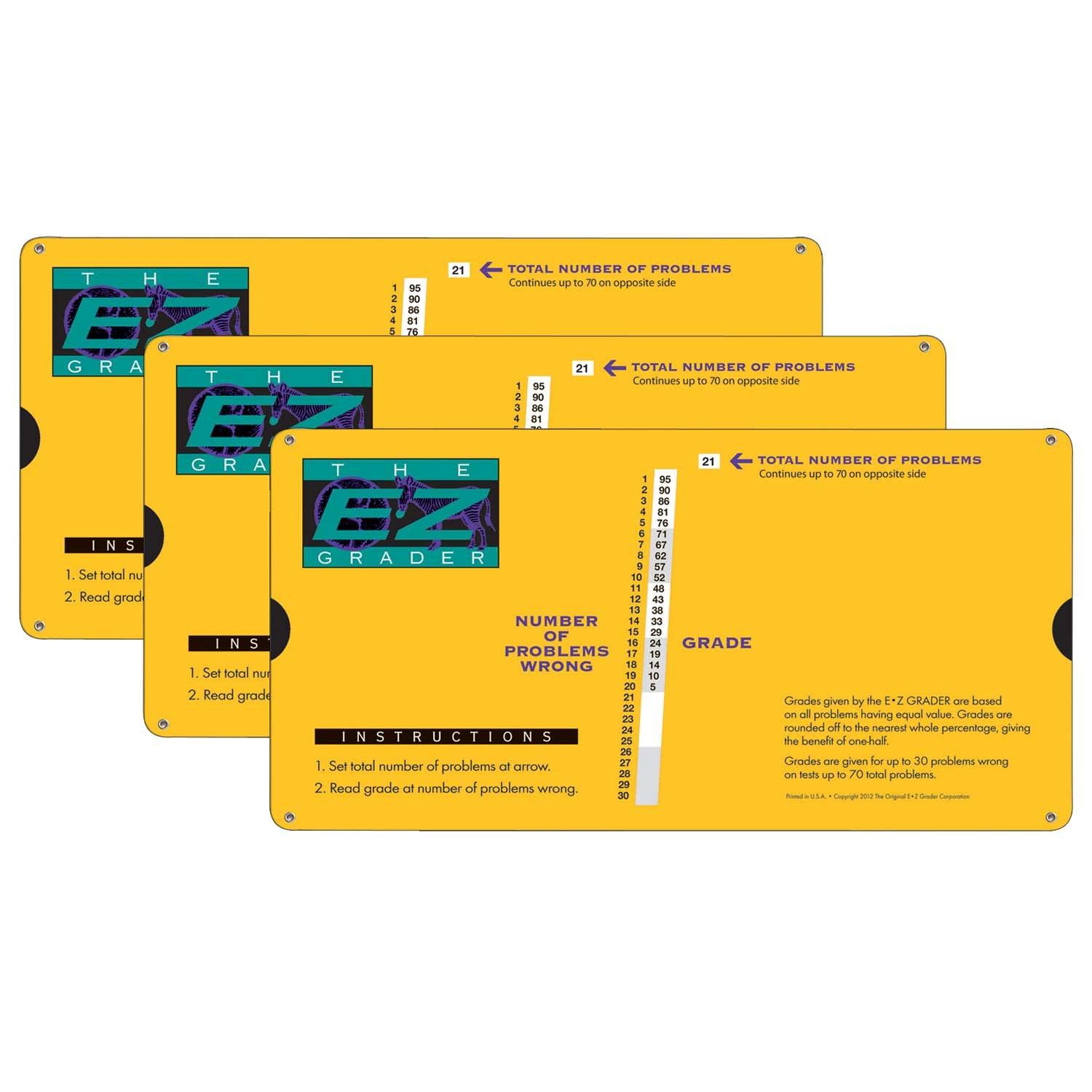 E-Z Grader, Large Print, Yellow, Pack of 3 - Loomini