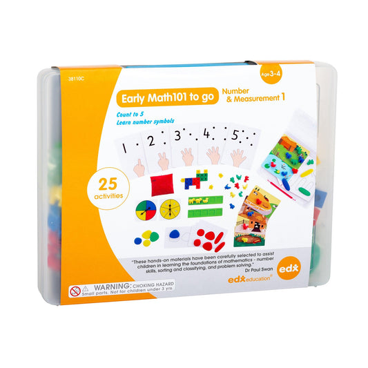 Early Math101 to go - Ages 3-4 - Number & Measurement - In Home Learning Kit for Kids - Homeschool Math Resources with 25+ Guided Activities - Loomini
