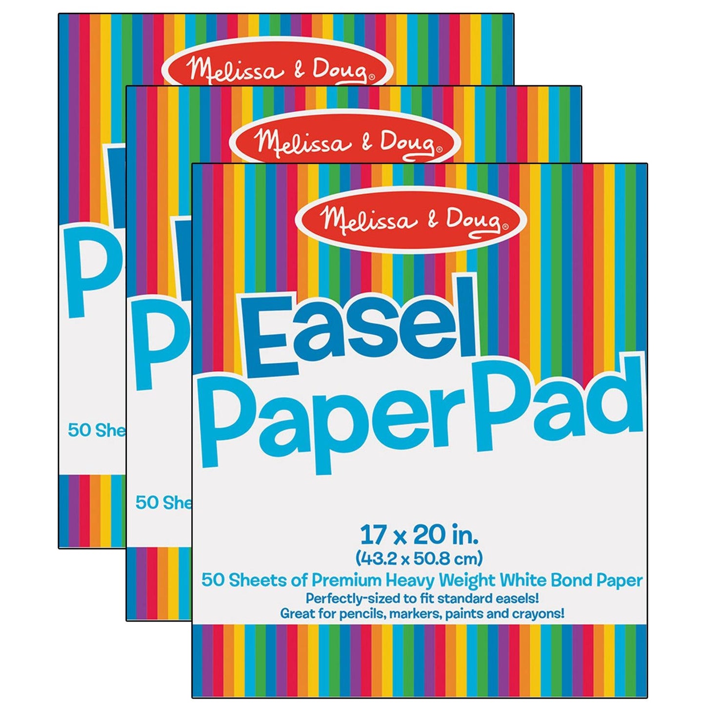 Easel Paper Pad, 17" x 20", 50 sheets Per Pad, 3 Pads - Loomini