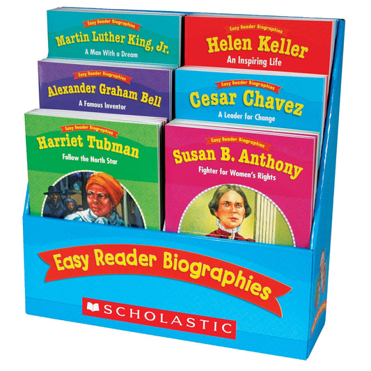 Easy Reader Biographies Book Set, 60 Books, 5 Copies of 12 Biographies - Loomini
