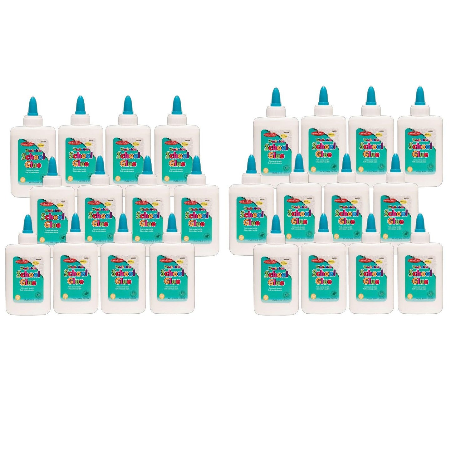 Economy Washable School Glue, 4 oz, Pack of 24 - Loomini