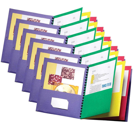 Eight-Pocket Organizer, Multicolor, Pack of 6 - Loomini