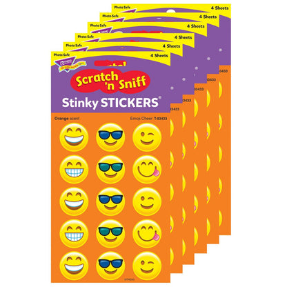 Emotion Icon Cheer/Orange Stinky Stickers®, 60 Per Pack, 6 Packs - Loomini