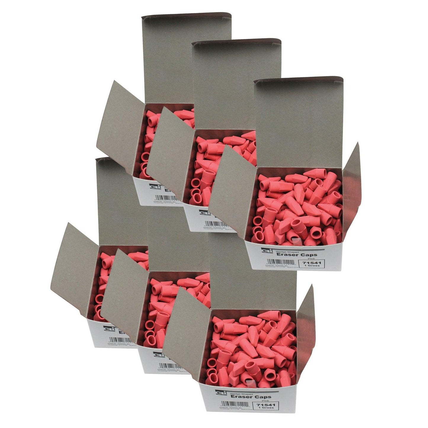 Eraser Caps, Pink, 144 Per Box, 6 Boxes - Loomini