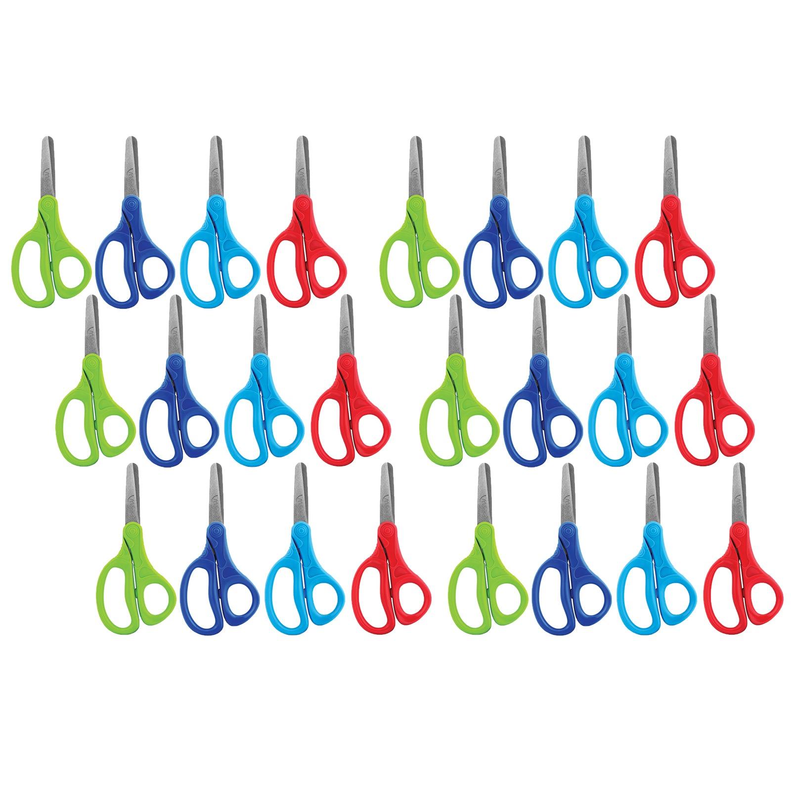 Essentials Kids Scissors 5", Blunt, Assorted Colors, Pack of 24 - Loomini