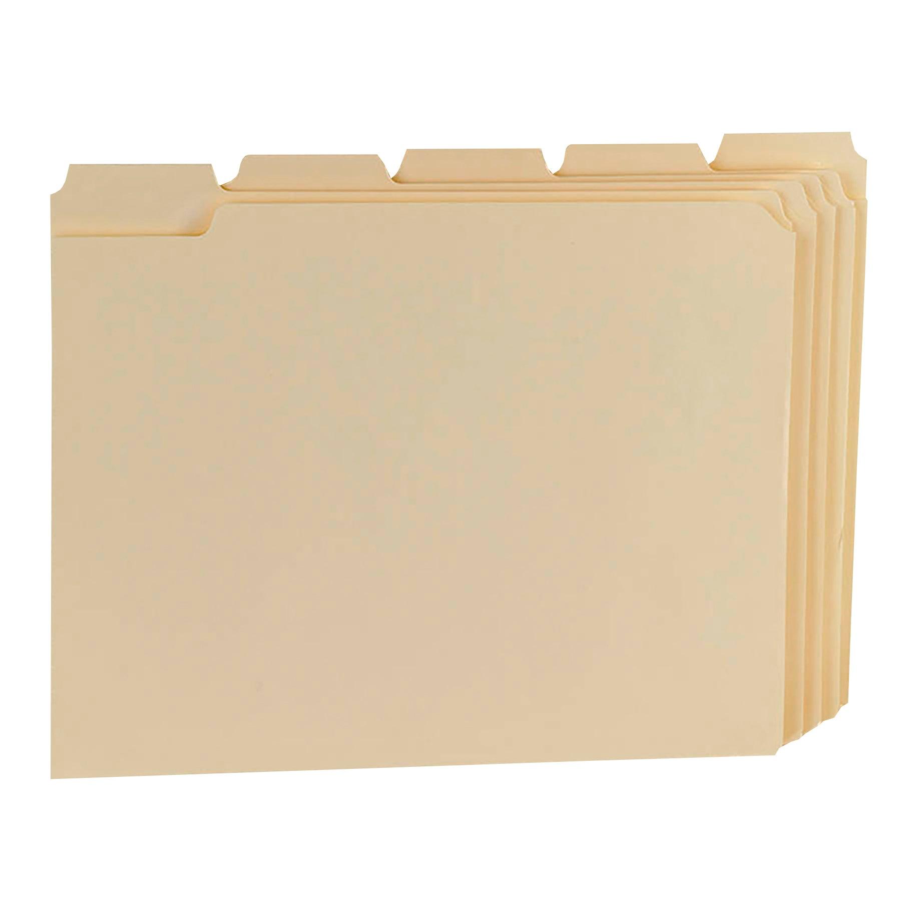 File Sta Per Essentials™ Manila File Folders, Letter Size, 1/5 Cut, 100 Per Box ...