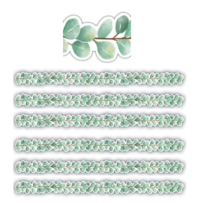 Eucalyptus Die Cut Border Trim, 35 Feet Per Pack, 6 Packs - Loomini