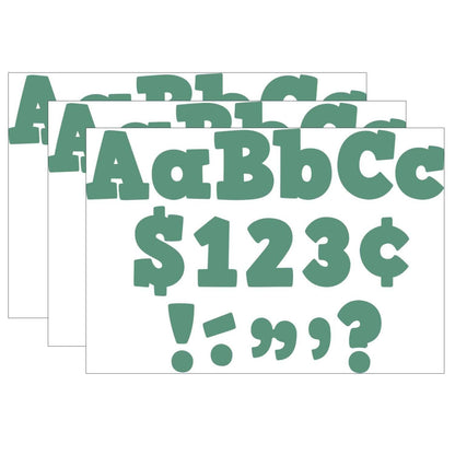 Eucalyptus Green 4" Bold Block Letters Combo, 230 Pack Per Pack, 3 Packs - Loomini