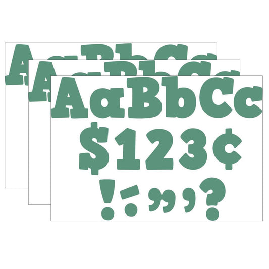 Eucalyptus Green 4" Bold Block Letters Combo, 230 Pack Per Pack, 3 Packs - Loomini