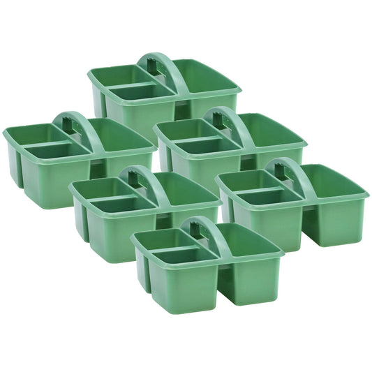 Eucalyptus Green Plastic Storage Caddy, Pack of 6 - Loomini