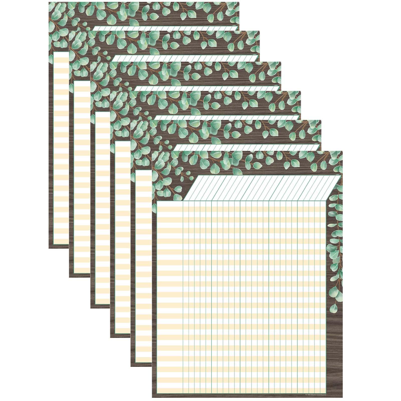 Eucalyptus Incentive Chart, 17" x 22", Pack of 6 - Loomini