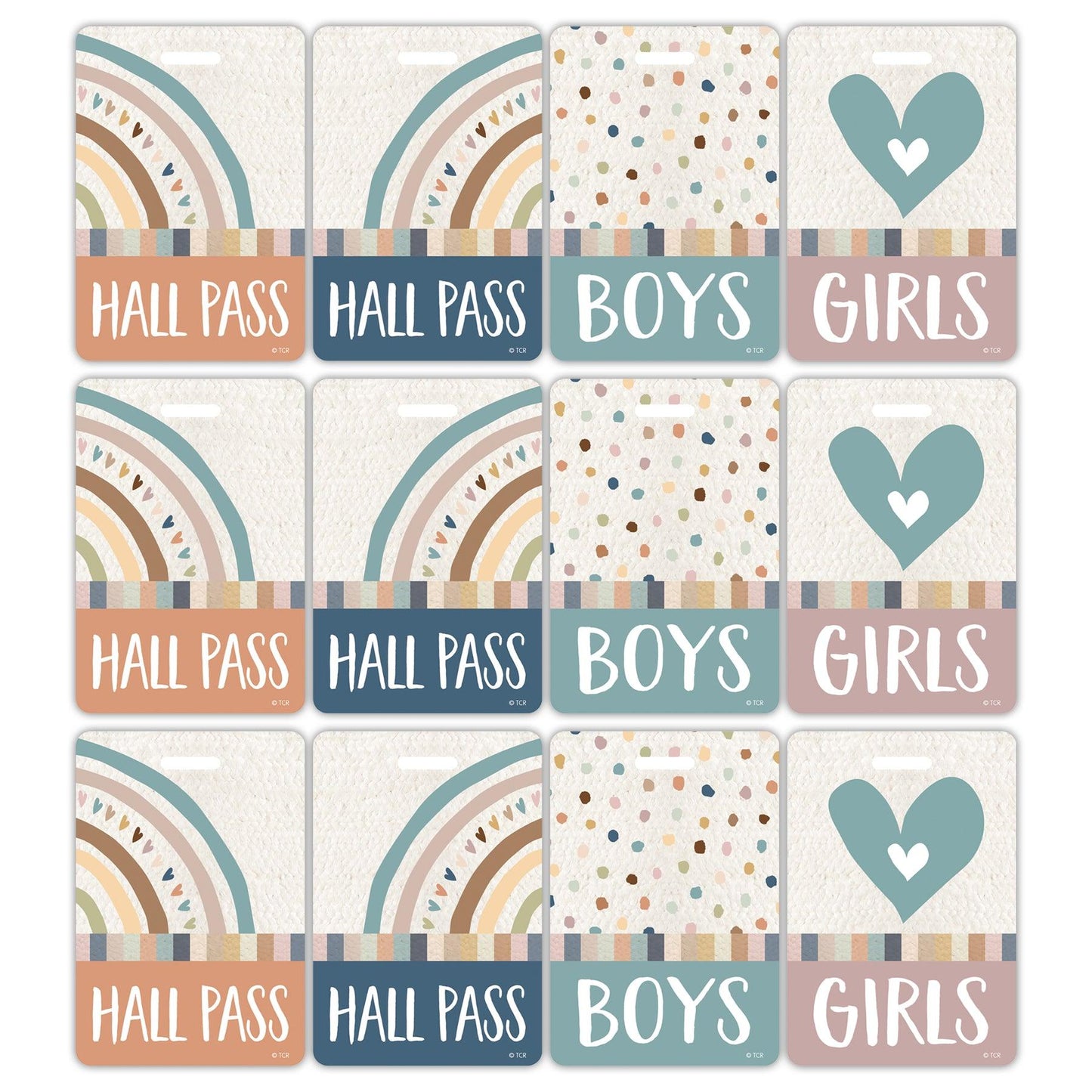 Everyone is Welcome Hall Pass with Lanyard, 4 Per Pack, 3 Packs - Loomini