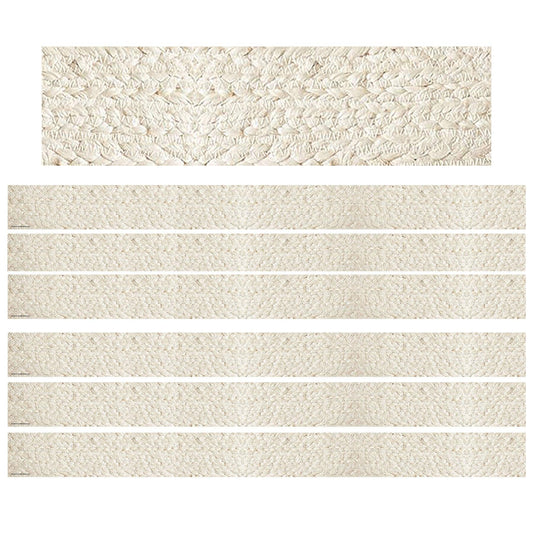 Everyone is Welcome Woven Straight Border Trim, 35 Feet Per Pack, 6 Packs - Loomini