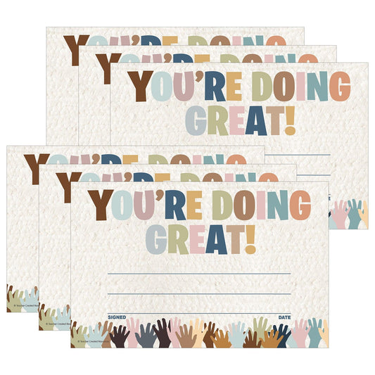Everyone is Welcome You're Doing Great! Awards, 30 Per Pack, 6 Packs - Loomini