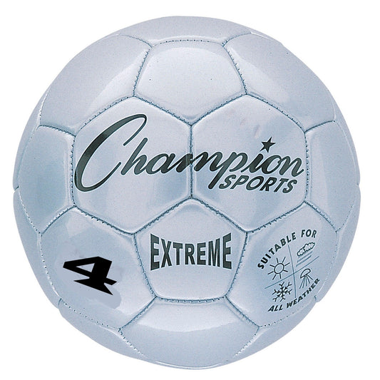 Extreme Soccer Ball, Size 4, Silver - Loomini