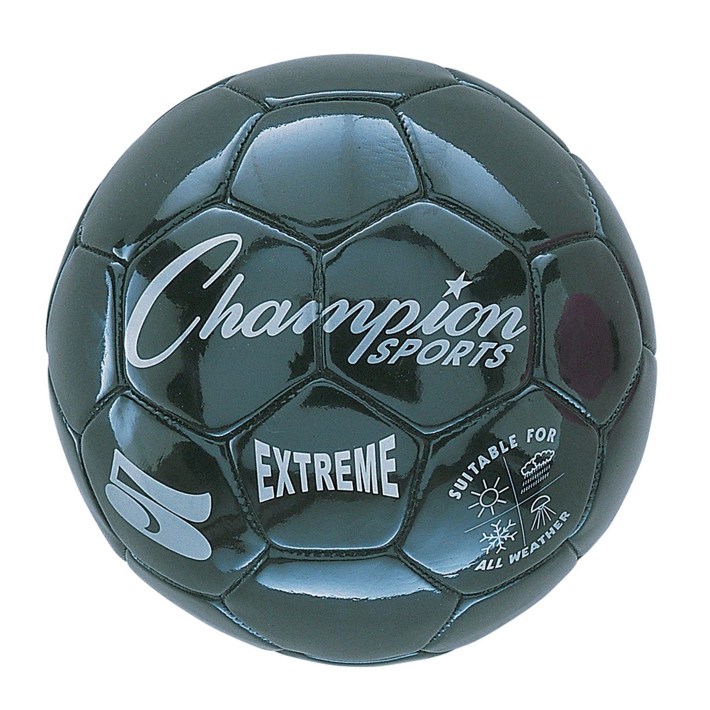 Extreme Soccer Ball, Size 5, Black - Loomini