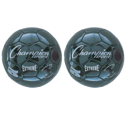 Extreme Soccer Ball, Size 5, Black, Pack of 2 - Loomini