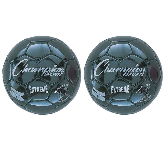 Extreme Soccer Ball, Size 5, Black, Pack of 2 - Loomini