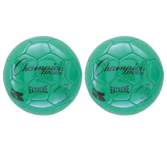 Extreme Soccer Ball, Size 5, Green, Pack of 2 - Loomini