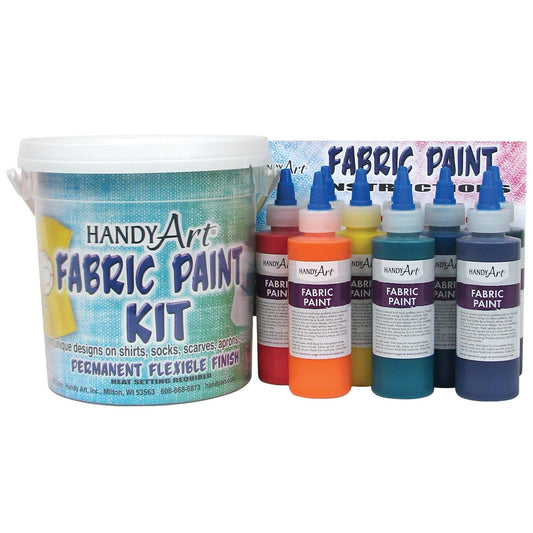 Fabric Paint Kit, Regular Colors, 4 oz. Bottles, 9 Count - Loomini