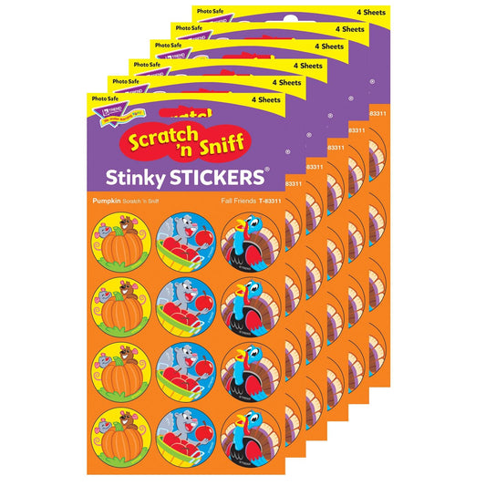 Fall Friends/Pumpkin Stinky Stickers®, 48 Per Pack, 6 Packs - Loomini