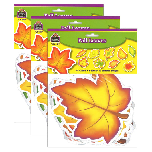 Fall Leaves Accents, 30 Per Pack, 3 Packs - Loomini