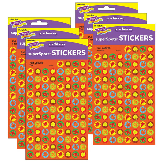 Fall Leaves superSpots® Stickers, 800 Per Pack, 6 Packs - Loomini