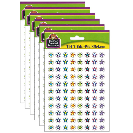 Fancy Stars 2 Mini Stickers Valu-Pak, 1144 Per Pack, 6 Packs - Loomini