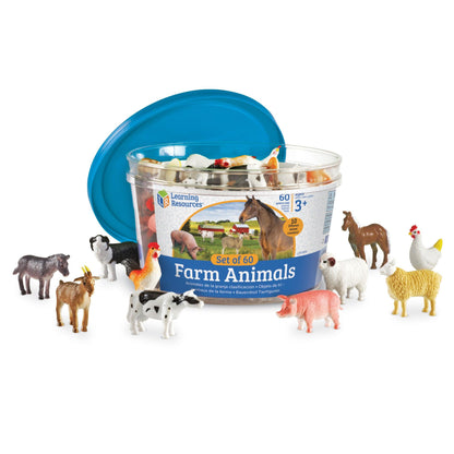 Farm Animal Counters, Set of 60 - Loomini