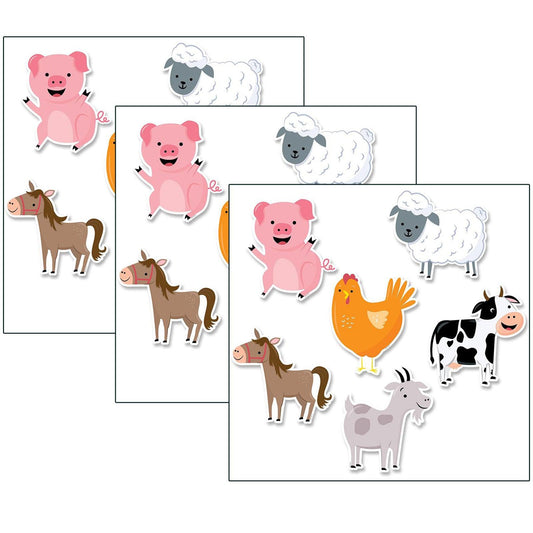 Farm Friends 6" Designer Cut-Outs, 36 Per Pack, 3 Packs - Loomini