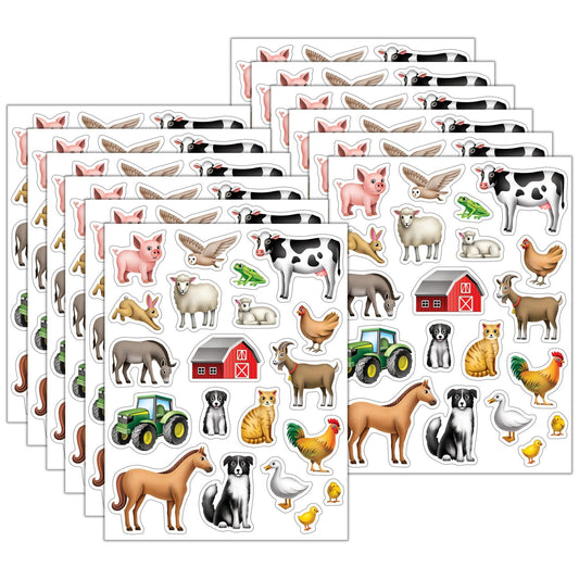 Farm Stickers, 120 Per Pack, 12 Packs - Loomini