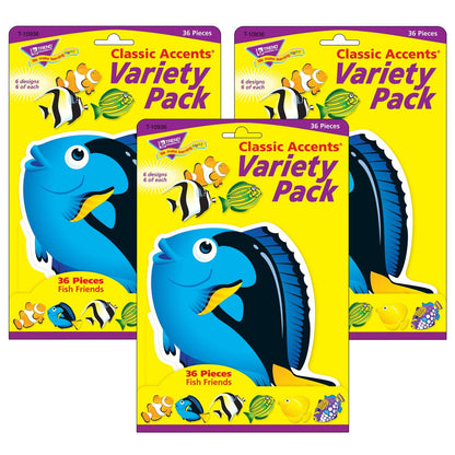 Fish Friends Classic Accents® Variety Pack, 36 Per Pack, 3 Packs - Loomini