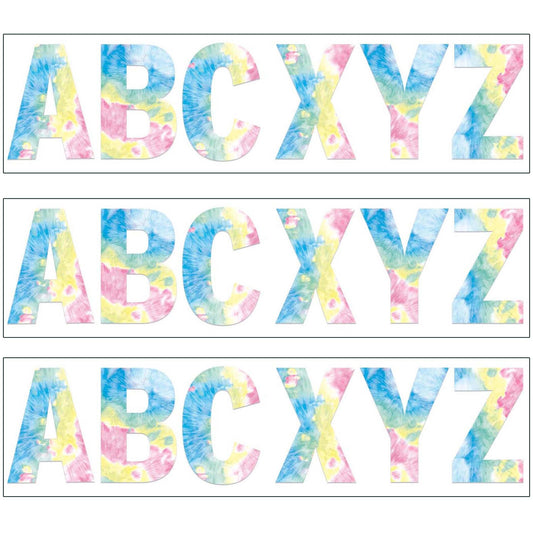Fluorescent Tie-Dye 7" Deco Letters, 129 Per Pack, 3 Packs - Loomini
