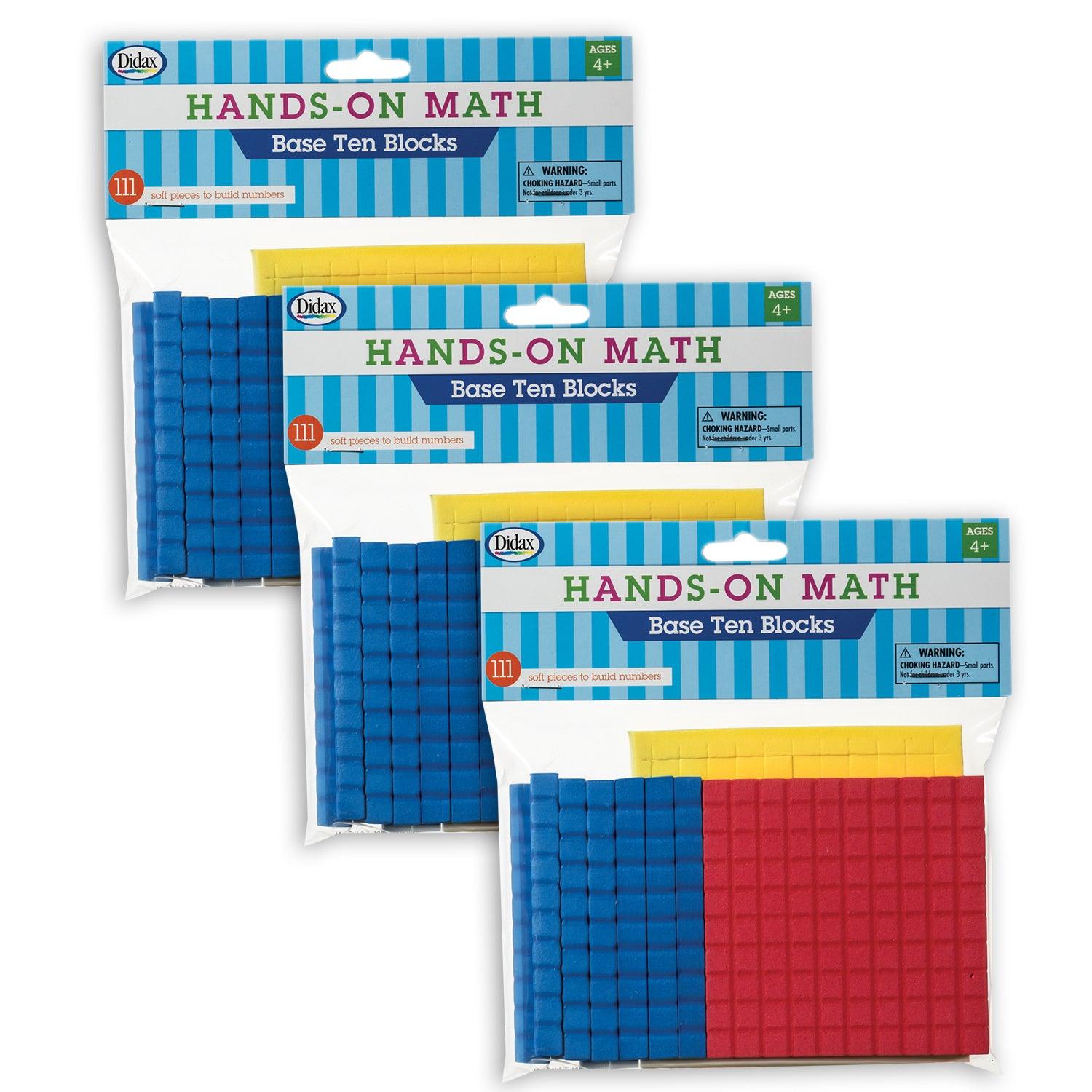 Foam Base Ten Blocks, 111 Per Pack, 3 Packs - Loomini