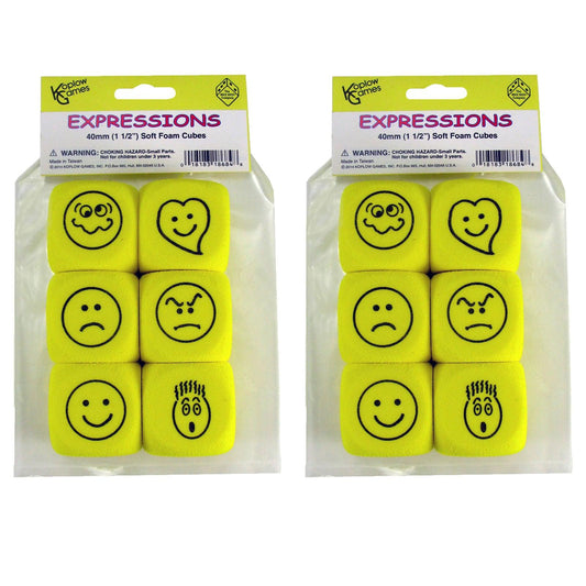 Foam Expressions Dice, 6 Per Pack, 2 Packs - Loomini