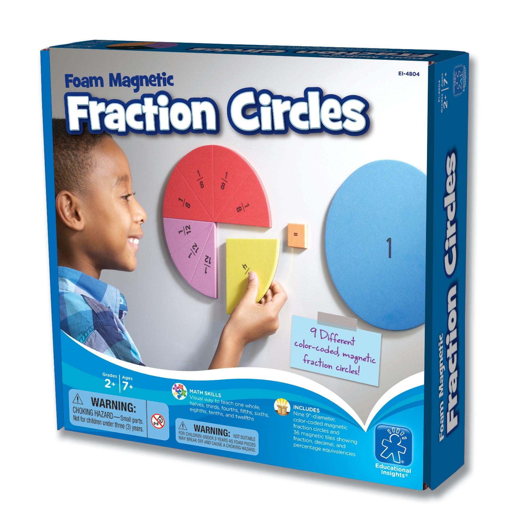 Foam Magnetic Fraction Circles, 87 Pieces - Loomini