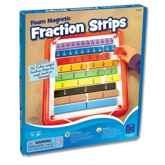 Foam Magnetic Fraction Strips, 51 Pieces - Loomini
