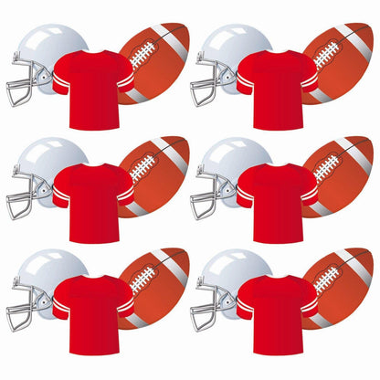 Football Assorted Cut Outs, 36 Per Pack, 6 Packs - Loomini