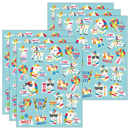 Fruit Zebras Fruit Punch Scented Stickers, 80 Per Pack, 6 Packs - Loomini
