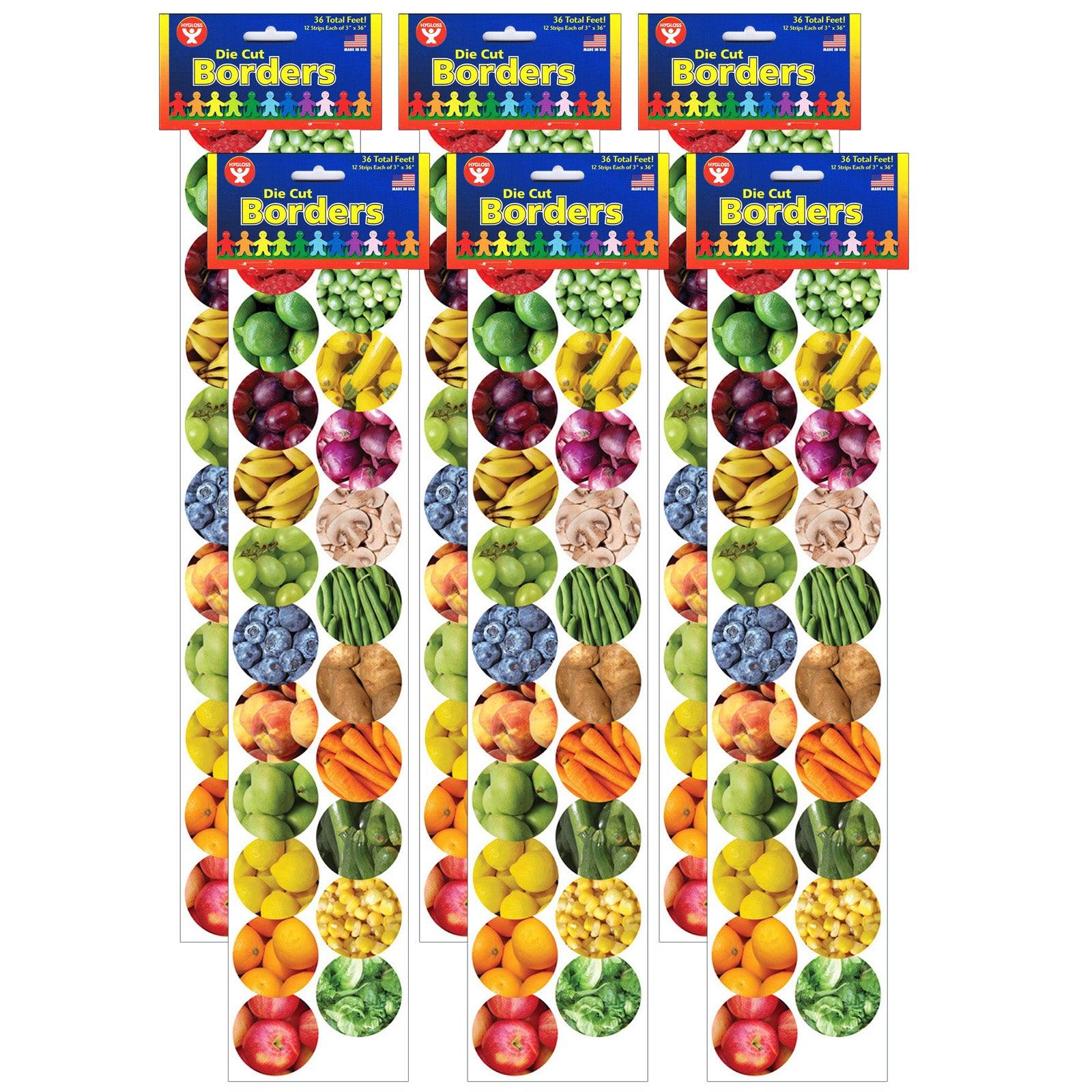 Fruits And Veggies Border, 36 Feet Per Pack, 6 Packs - Loomini