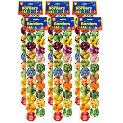 Fruits And Veggies Border, 36 Feet Per Pack, 6 Packs - Loomini